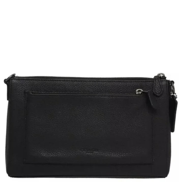 Coach Shoulder Bag Leather Black Auth 103393