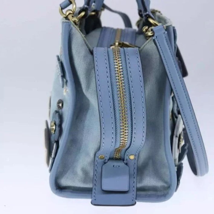 Coach Rogue 25 Hand Bag Denim 2way Blue Auth