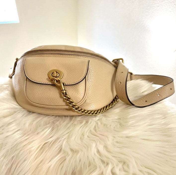 EUC Coach Beige Belt Bag