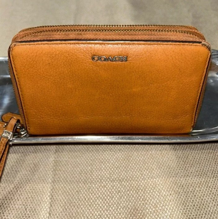 Coach Brown Leather Zip Wallet