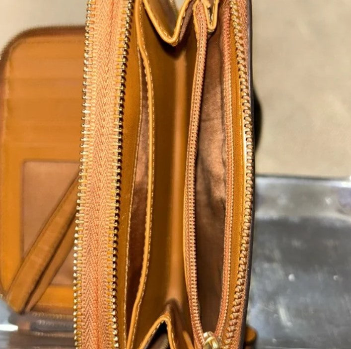 Coach Brown Leather Zip Wallet