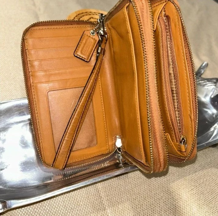 Coach Brown Leather Zip Wallet