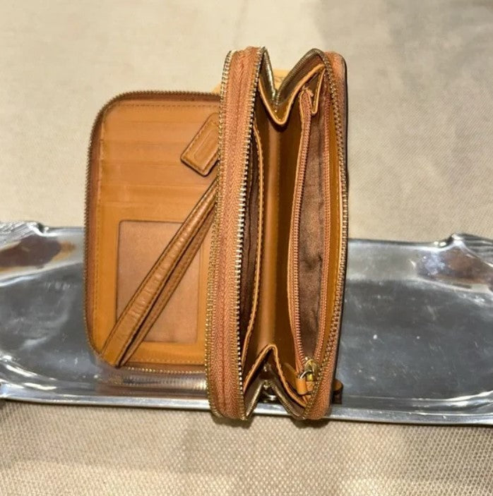 Coach Brown Leather Zip Wallet