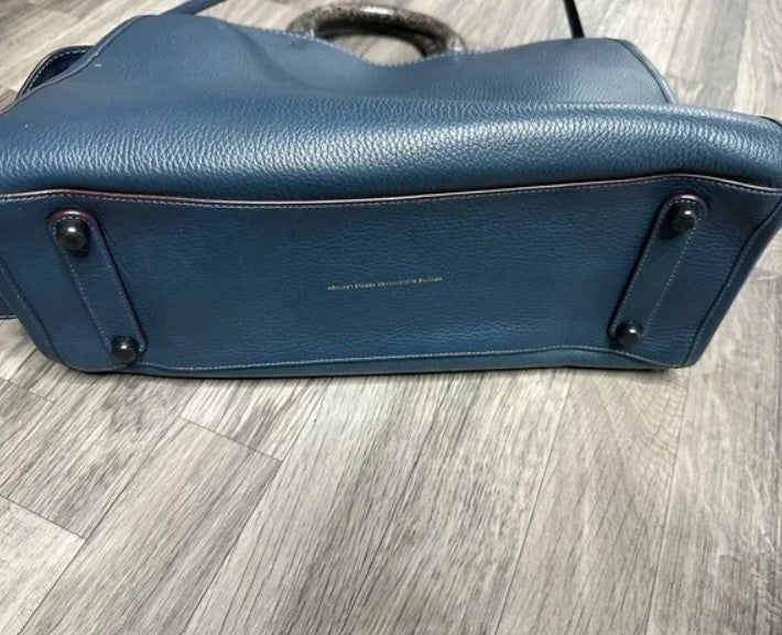 NEW Coach 1941 Rogue 36 Dark Denim Blue with Genuine Snakeskin Handles