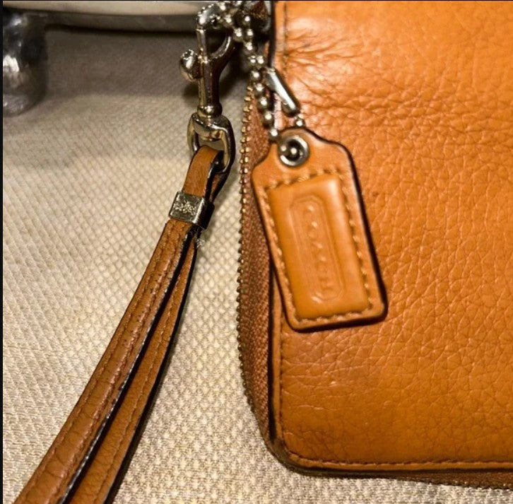 Coach Brown Leather Zip Wallet